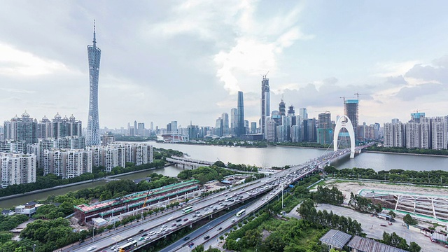 T/L WS Guangzhou Overlook at Night /中国广州。视频素材