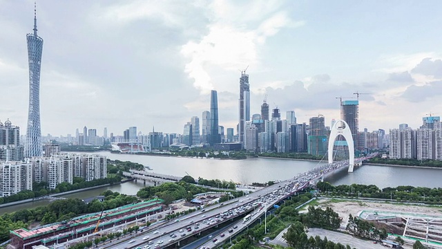 T/L WS ZI Guangzhou Overlook at Night /中国广州。视频素材