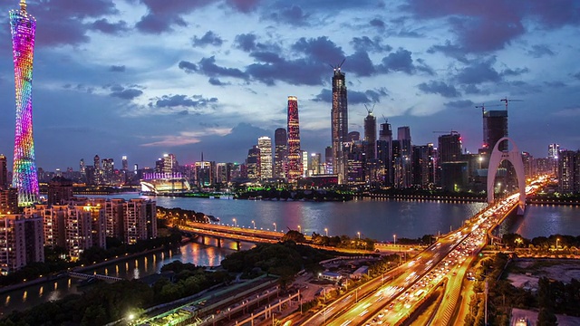 T/L WS ZO Guangzhou Overlook at Night /中国广州视频素材