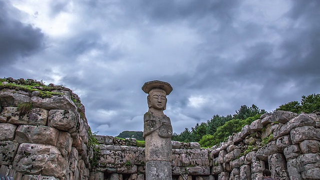 三留大原寺三留大原寺(韩国历史广场197)立石像，韩国珍宝96视频素材