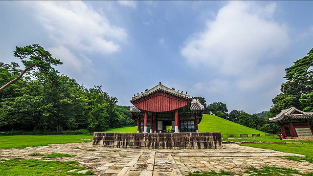 朝鲜王陵古里洞陵景陵景观(韩国历史遗址193，联合国教科文组织世界遗产名录)视频素材