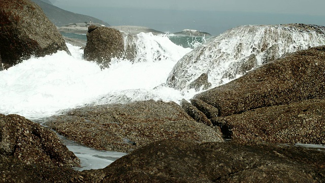 海水撞击岩石视频素材