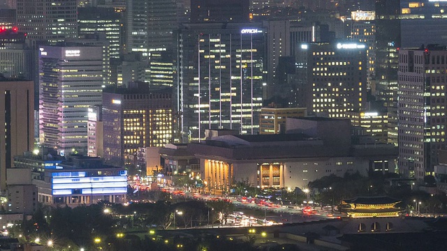 市中心的夜景视频素材