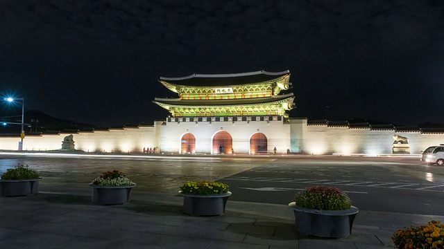 光华门(景福宫正门)夜景视频素材