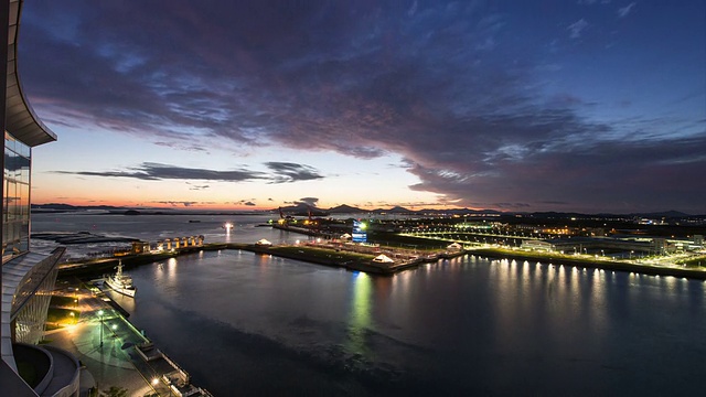 京畿道Ara水道的夜景视频素材