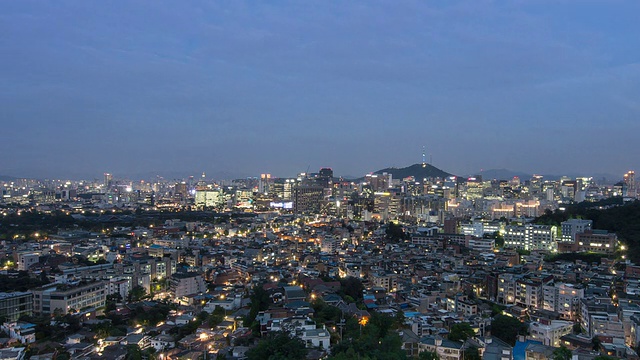 白天到夜晚的城市景观视频素材