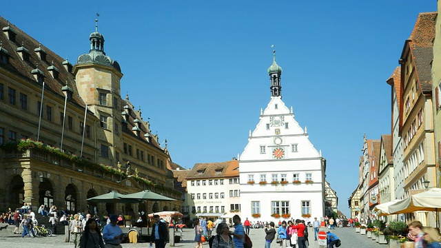 PAN Rothenburg Market Square (4K/超高清到高清)视频素材