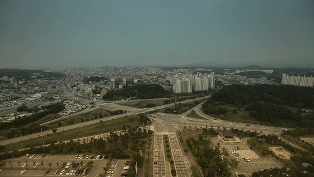 韩国平昌市从白天到晚上的电汇。视频素材