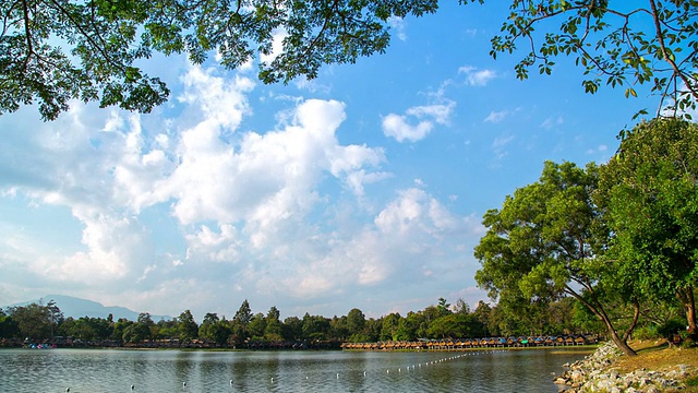 湖景景观时光流逝视频素材