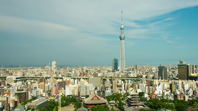 东京天空树和浅草寺时光流逝视频素材