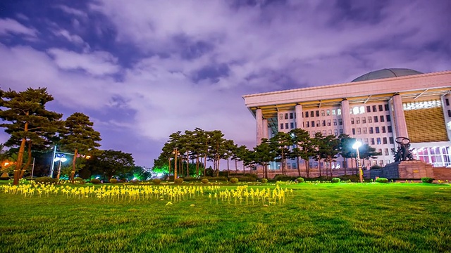 永登浦岛yeouido洞国会大厦夜景视频素材