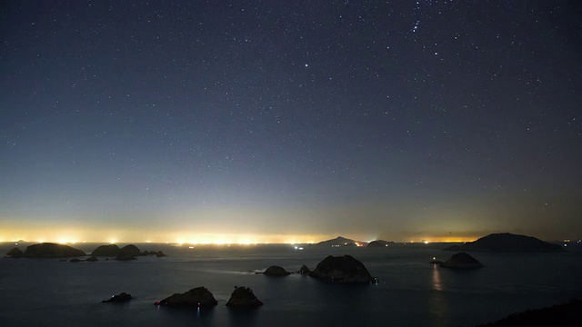 哈利海桑国家海洋公园的夜景和天空景观视频素材