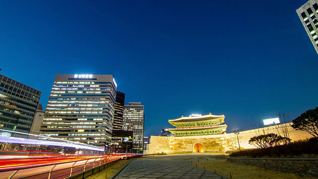 南大门夜景(韩国国宝第一门)视频素材