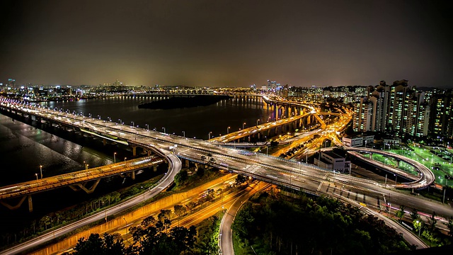 汉江马宝大秋夜景视频素材