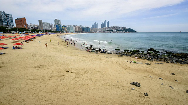 海云台海滩的景色视频素材