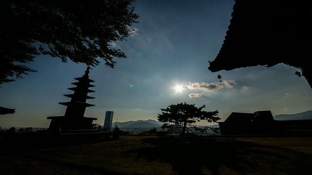 黄宁山洪杰寺石塔剪影视频素材