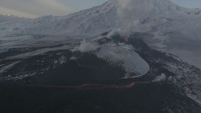 火山喷发。俄罗斯堪察加半岛。视频素材