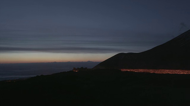 火山。河的熔岩。俄罗斯堪察加半岛。视频素材