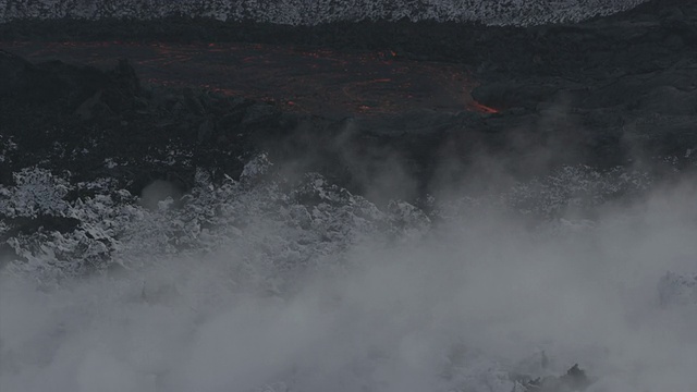 火山。河的熔岩。俄罗斯堪察加半岛视频素材