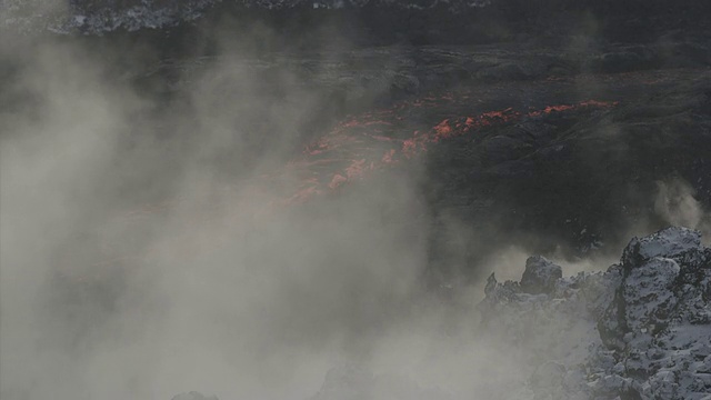 火山。河的熔岩。俄罗斯堪察加半岛视频素材