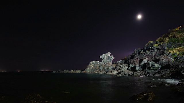 永美日海滩夜景视频素材