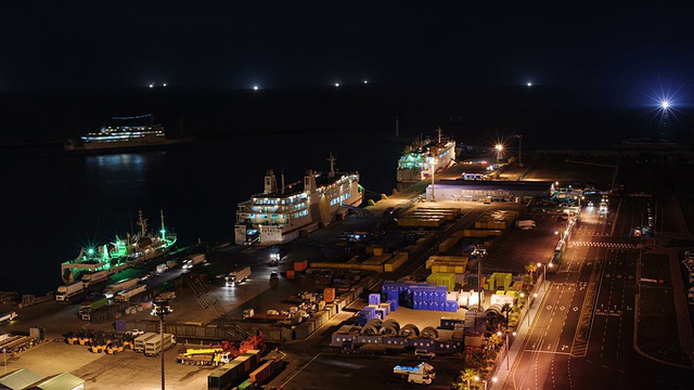 济州岛国际客运大楼夜景视频素材