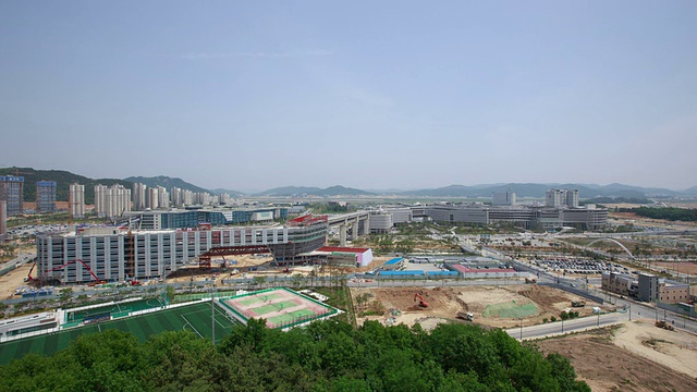 世宗市(韩国新行政城市)的政府大楼和建筑工地视频素材