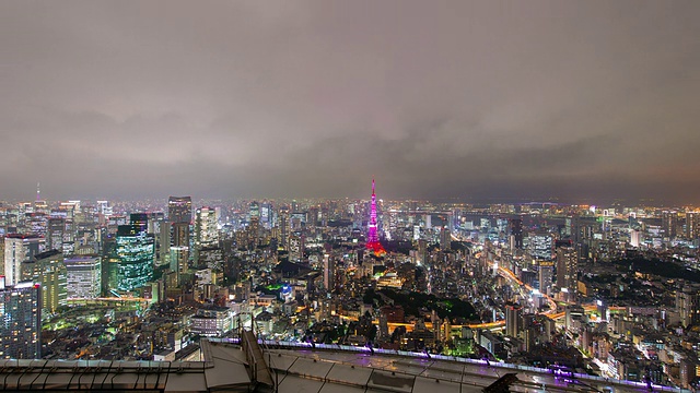 东京夜景时间在夜晚流逝视频素材