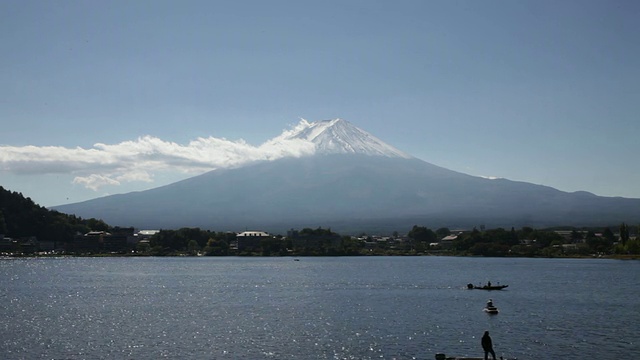 从川口湖看富士山视频素材