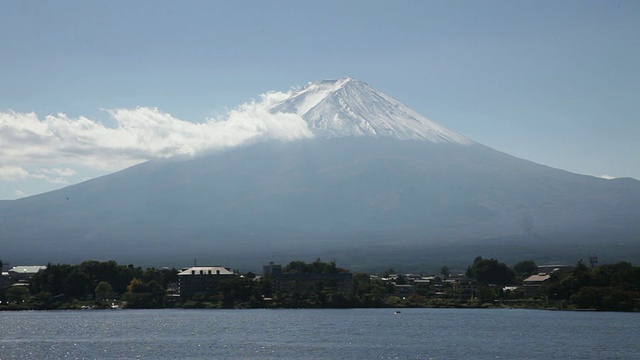 从川口湖看富士山视频素材