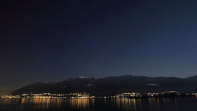 时光流逝，山湖夜深视频素材