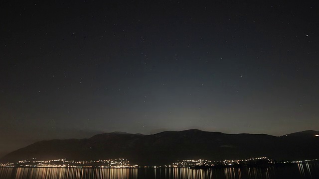 时光流逝，山湖夜深视频素材