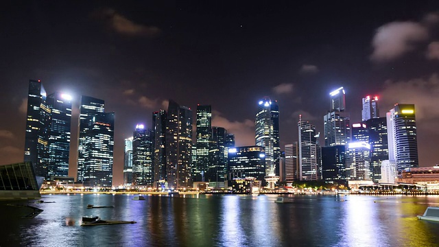 新加坡夜景，时光流逝视频素材