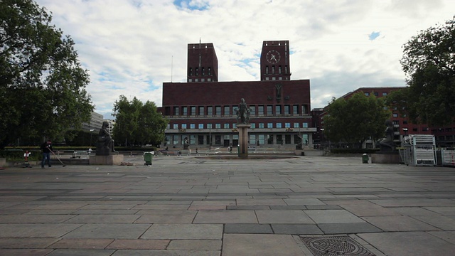 奥斯陆市政厅(Radhus)视频素材