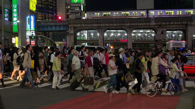 涉谷路口深夜视频素材