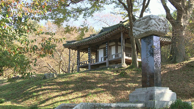 明宫正式花园(景区)纪念碑纪念照片视频素材