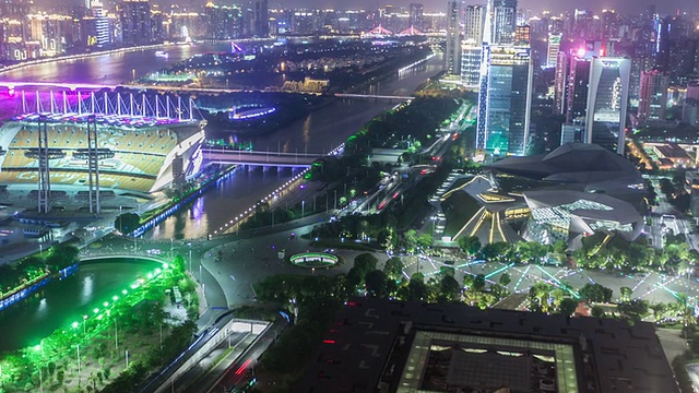 T/L LS ZI广州CBD Overlook at Night /广州，中国视频素材