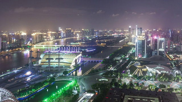 T/L LS ZI广州CBD Overlook at Night /广州，中国视频素材