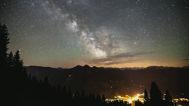 T/L银河和星星在Brixen im Thale，奥地利视频素材