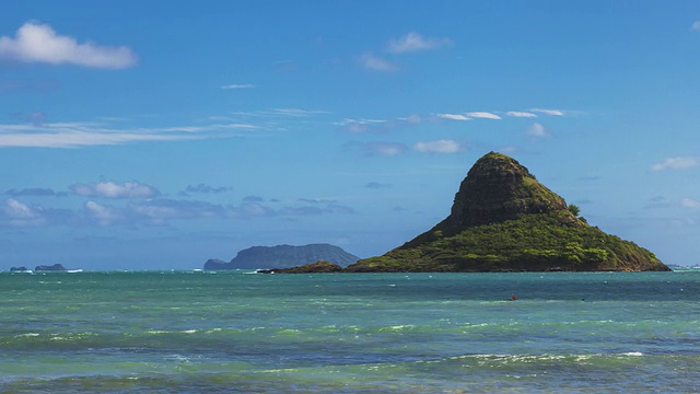 Mokoli'i的T/L /中国人的帽子在瓦胡岛/夏威夷-特写视频素材