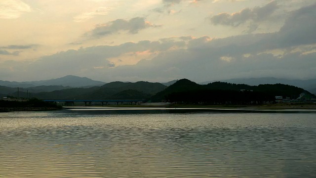 日落的索尔梭姆岛/三cheok，江原道，韩国视频素材