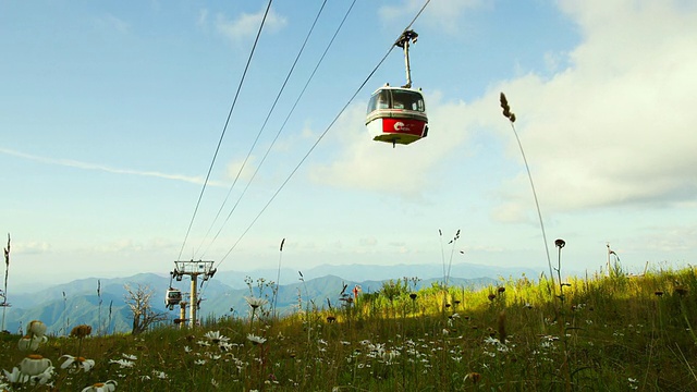 WS LA T/L高空缆车观景inDeogyusan国家山公园/ Muju，全拉浦道，韩国视频素材