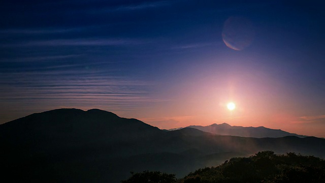 韩国，全拉浦道，Jirisan国家山公园，野戈丹山顶的日出视频素材