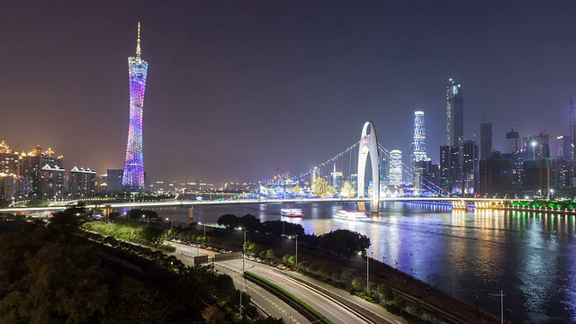 T/L WS Guangzhou Overlook at Night /中国广州视频素材