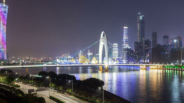 T/L WS ZI Guangzhou Overlook at Night /中国广州视频素材