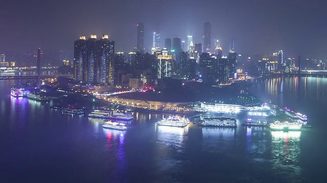 T/L WS ZO Chongqing CBD Overlook Night /重庆，中国视频素材