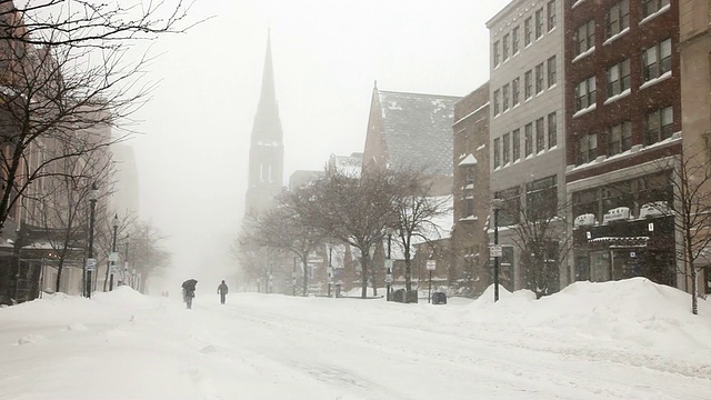 2015年波士顿暴雪。波士顿史上最大雪的冬天视频素材