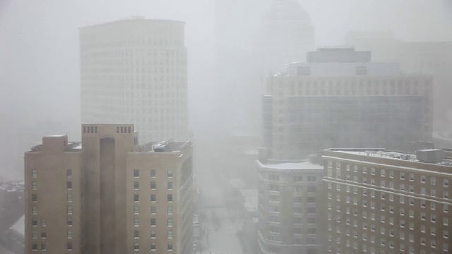 2015年波士顿暴雪。波士顿史上最大雪的冬天视频素材