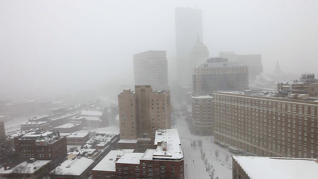 2015年波士顿暴雪。波士顿史上最大雪的冬天视频素材