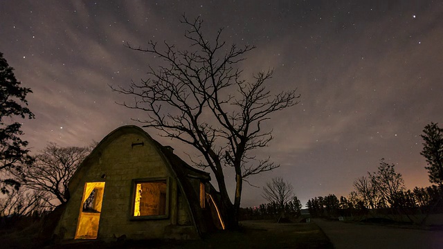 克特希丰房子和星空的夜景视频素材